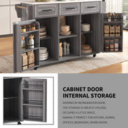 Kitchen Island Cart !SALE! Rolling Storage Cabinet Drop Leaf Trolley Grey