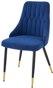 4 Velvet Dining Chairs Gold Tip Legs Beige Grey Blue Black velvet luxury