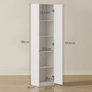 180cm Tall Kitchen Cupboard, Freestanding 5-Tier Pantry Storage Cabinet, White