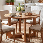 39.4'' Round Solid Wood Dining Table Modern Kitchen Dinner Table for 2-4 People