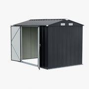 Garden Shed 10X7 Metal Apex Roof With Lockable Doors Outdoor Storage Tool House