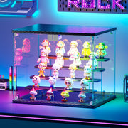 LED Display Case Glass Door RGB Light Music Rhythm 5-Tier Figure Cabinet Box