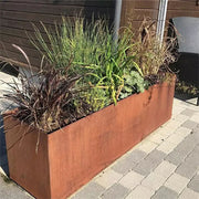 Garden Cube Metal Planter Corten Steel Plant Flowers Pot In & Outdoor Trough Tub