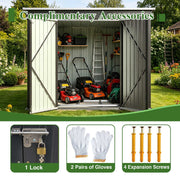 Garden Shed Pent Roof 4X8FT Metal Free Foundation Base Storage House Anthracite