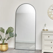 Large Black Arched Wall / Leaner Mirror - 180cm x 80cm minimal modern decor