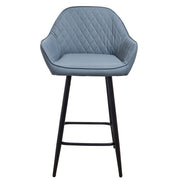 Set of 2 Bar Stools PU Leather Seat Bar Chair for Home Breakfast Kitchen Counter