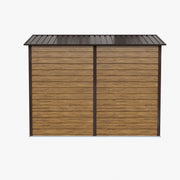 8 x 4FT Metal Garden Storage Shed with 2 Door Wood Grain Effect Bike Tool House