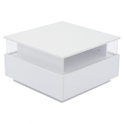 Coffee Table with LED Lights Storage Tea Table High Gloss White for Living Room