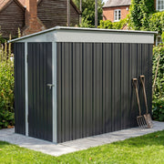 4 x 9ft Lean to Garden Metal Shed Ventilated Tool Storage House Waterproof Sheds