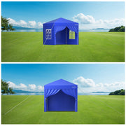 Heavy Duty 2.5x2.5m Pop Up Gazebo Waterproof Marquee with 4 Side Panels - Square