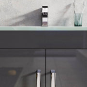 Bathroom Sink Cabinet 51cm Anthracite Storage Cupboard & Glass Basin | Newton