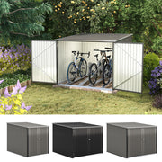 Outdoor Garden Storage Shed Bike Metal Pent Tool Shed House Bin Park 2-4 Bicycle