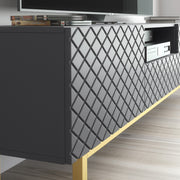 TV Unit TV Stand Sideboard Cabinet Cupboard White Gold Carved Doors Storage 180