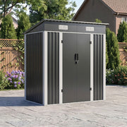6x4ft 5x3ft 3x2ft Garden Storage Bike Tool Shed Sloped Roof Outdoor Garbage Bin