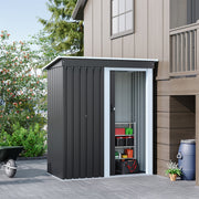 Metal Garden Shed Utility Tools Storage Outdoor Organizer House Pent Roof-5X3FT