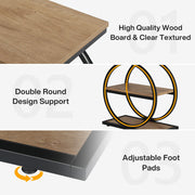Narrow End Table with 3 shelves Industrial Wood Side Table with Metal Frame