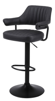 SET OF 2 PLUSH BAR STOOLS, GAS LIFT, BREAKFAST KITCHEN BAR PADDED ARMS & BACK