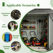 Garden Shed Pent Roof 4X8FT Metal Free Foundation Base Storage House Anthracite