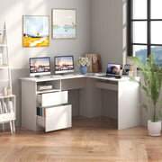 L Shaped Computer Desk 150cm Corner Study Writing Desk with Drawer