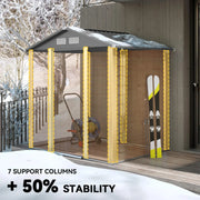 6.5x5.2ft Garden Shed Tools Equipments Storage Sliding Door House Hut Shelter