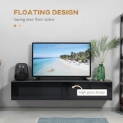 Floating TV Unit Stand, Wall Mount Media Console with Storage Cabinet
