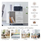 White Office Filing Cabinet Mobile Printer Stand File Storage Drawers Wheels