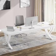 78.7'' Extra Long 2 Person Desk, Modern Office Computer Desk Study Writing Table