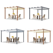 Pergola 3x3 3x4 m canopy garden gazebo pavilion retractable roof steel frame