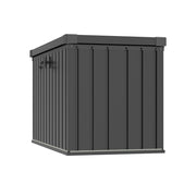 400L OUTDOOR GARDEN STEEL STORAGE SEAT UTILITY CHEST CUSHION SHED BOX TOOL BLACK