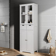67'' Cabinet Tall Freestanding Bathroom Bedroom 2Drawer 4 Doors Storage Cupboard