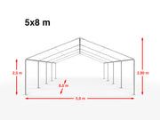 TOOLPORT 5x8 m Marquee Party Tent gazebo shelter PE 350 N