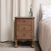 Pair Of 2 Dark Wood 3 Drawer Bedside Table bedroom furniture