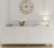 TV Unit TV Stand Sideboard Cabinet Media Console White Gold Fluted Modular 200cm
