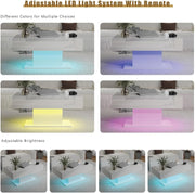 High Gloss LED Coffee Table Cocktail Center Table Modern Living Room Rectangle