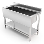 Commercial Sink Kitchen Stainless Steel Single Bowl Catering Hand Wash & Shelf