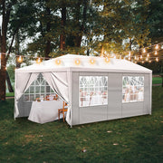10x20ft Outdoor Tent Waterproof Gazebo Marquee Canopy - 4 Removeable Sidewalls