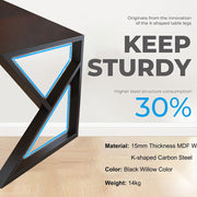 K-Shaped Computer Desk With Shelves Gaming Laptop Table Workstation Home Office