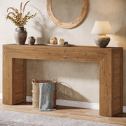 160 cm Extra Long Console Table, Farmhouse Wood Entryway Sofa Table Behind Couch