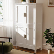 Kitchen Pantry Cupboard Freestanding Tall Storage Cabinet With 4 Door &4 Uhefzhs