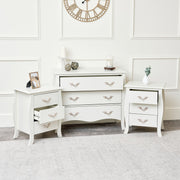 Large 3 Drawer Chest of Drawers & Pair of Bedside Tables bedroom furniture set