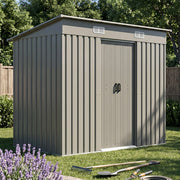 4x 8 FT Galvanised Metal Garden Storage Shed Glitter Effect with Free Foundation