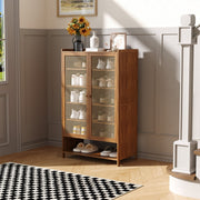 2 Door 7 Tier Shoe Storage Cabinet Rack Stand Cupboard Footwear Home UK NEW