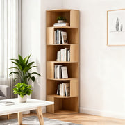 6 Tier Corner Bookshelf Bookcase Freestanding Display Storage Shelf 176cm