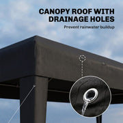 6m x 3m Garden Gazebo Marquee Canopy Party Tent Canopy Patio Dark Grey