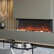 70'' Electric Fireplace 12 LED Color Media Freestand/Inset Fire 3 Side Panoramic