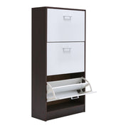 3 Drawer Shoe Cabinet Storage Cupboard Wooden Stand Rack Organiser Footwear Unit