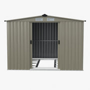 8 x 8ft Metal Garden Shed Glitter Finish Outdoor Storage House with Foundation