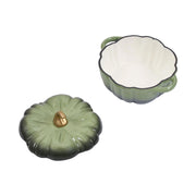 Pumpkin Shaped Enameled Cast Iron Casserole Pot with Lid Halloween Dutch Oven