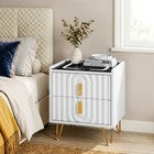 Modern LED Bedside Table with Drawers Bedside Cabinet with Wireless Pfaybjikxate
