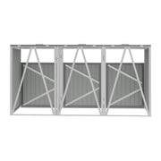 Triple Wheelie Bin Storage Metal Store Cover Garden Rubbish Dustbin 3 Shed House